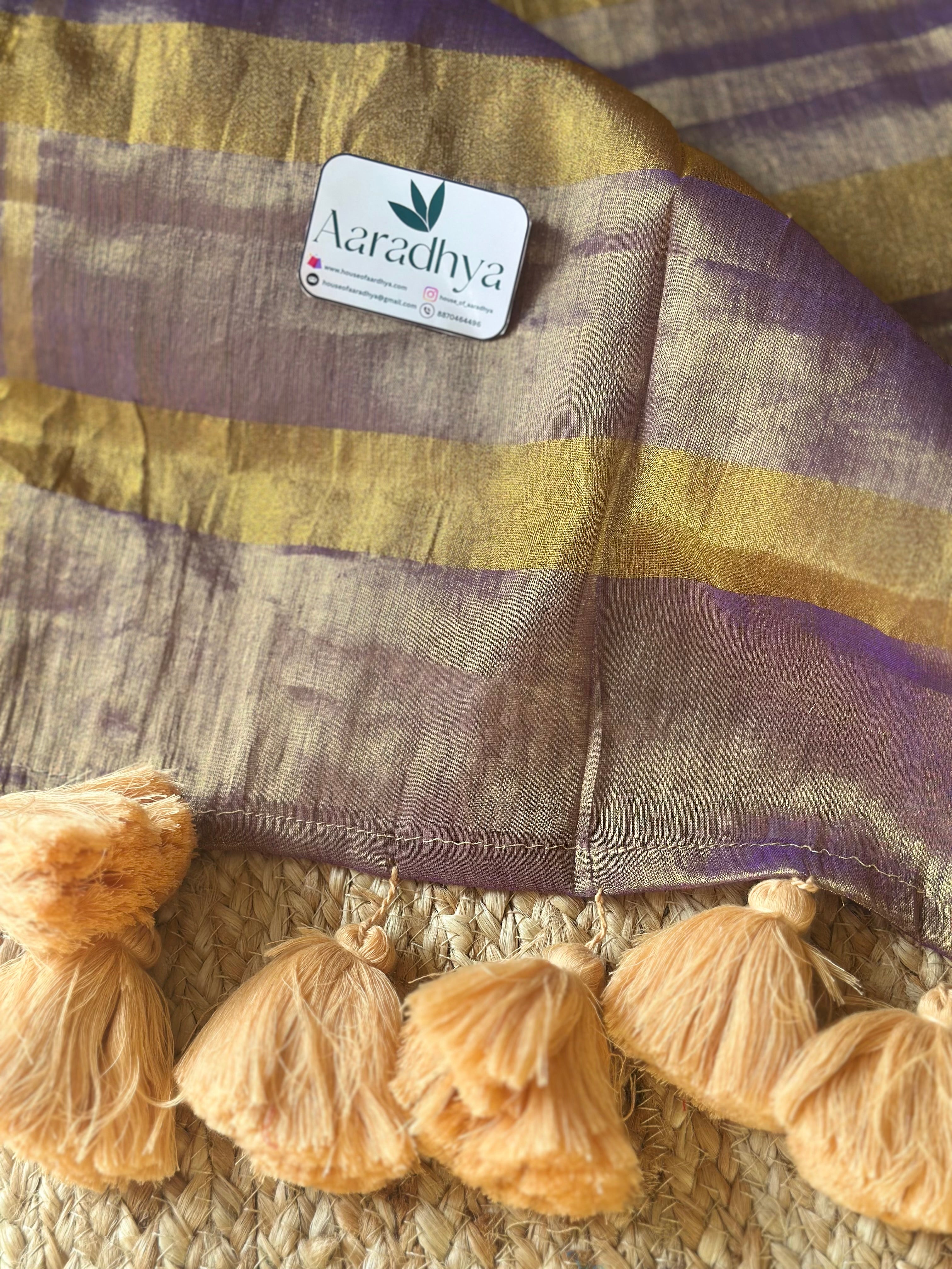 Mul Raga Tissue | Purple Onam Tissue Saree