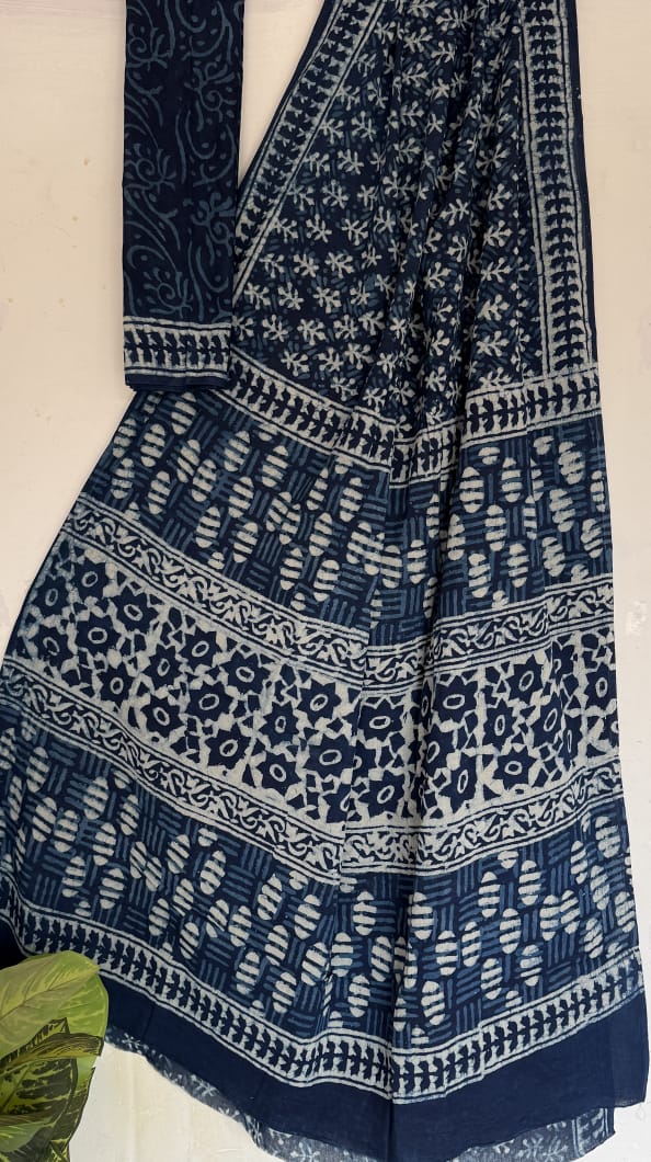 Hand Block Print | Mul Mul Cotton Saree