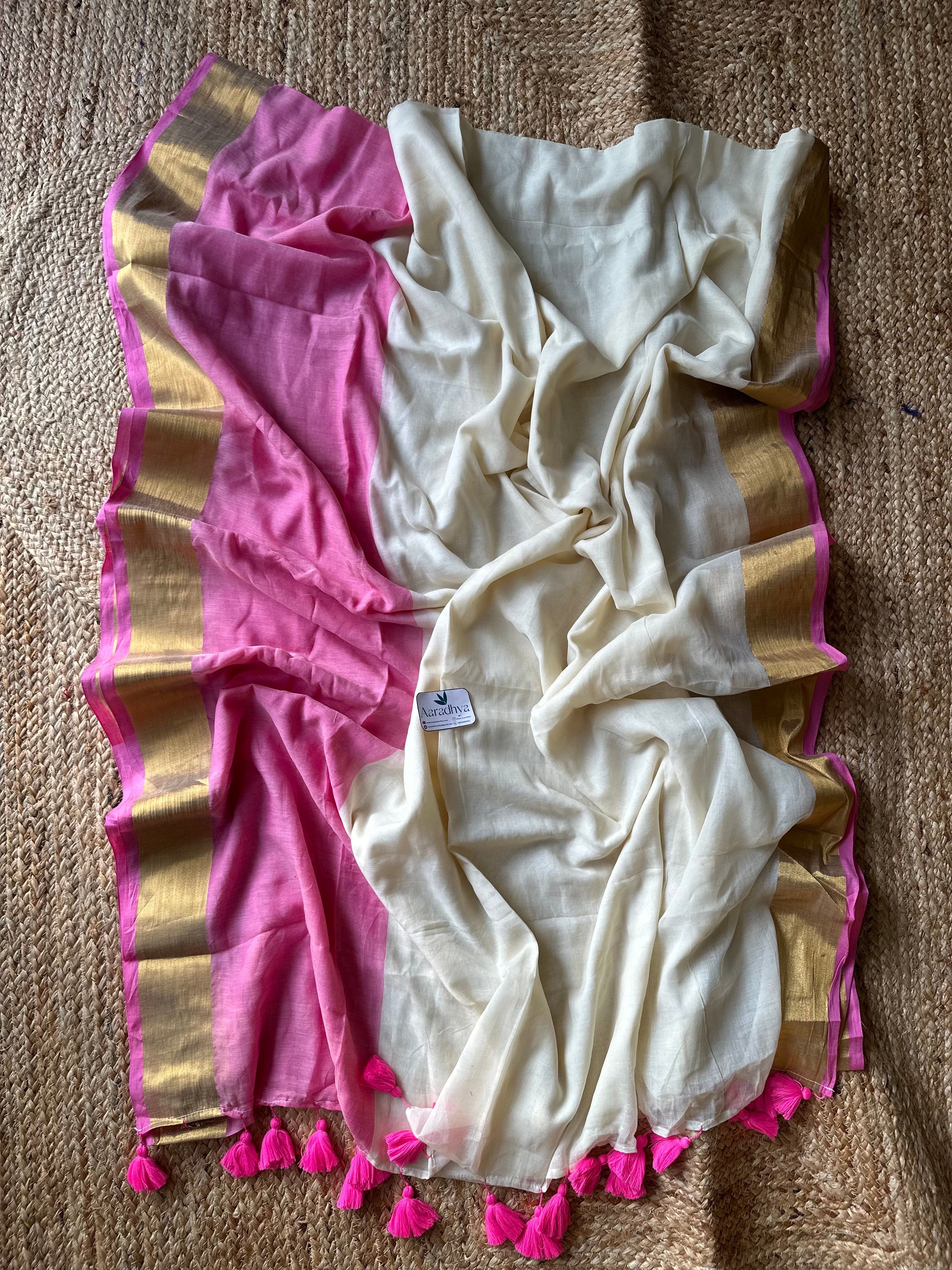 Half and half Pattern | Mul Cotton Saree