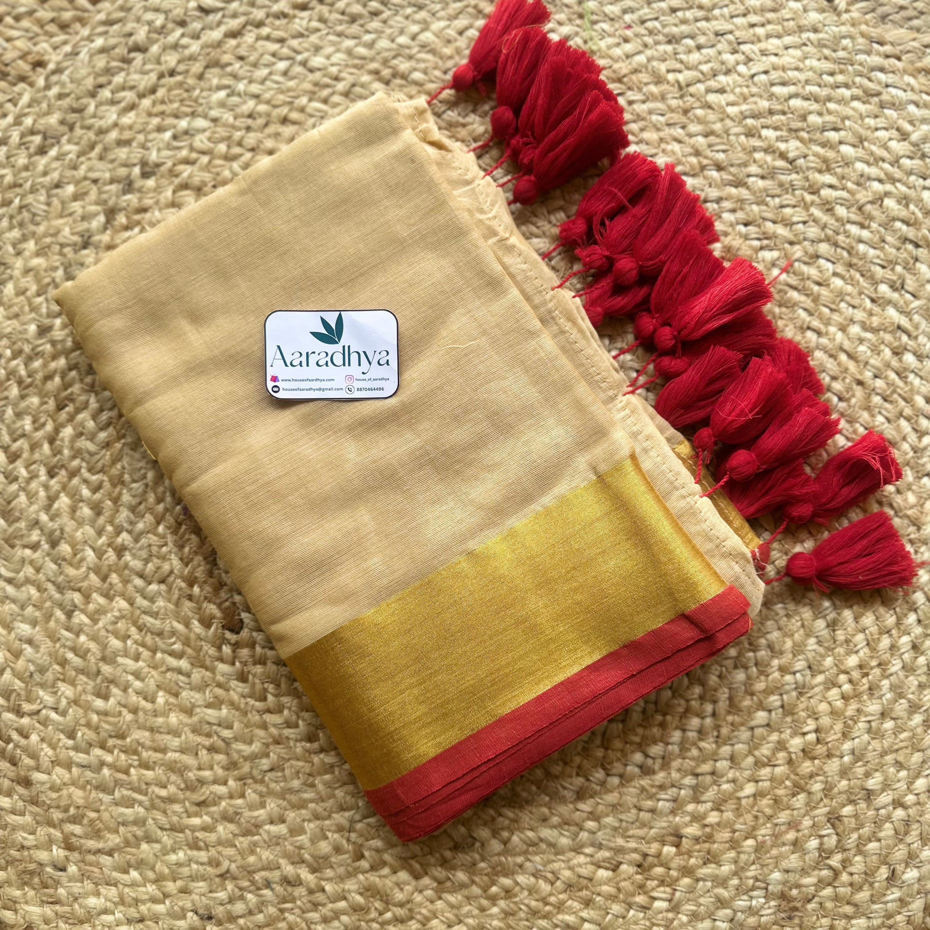 Kerala kasavu saree | Mul Cotton Saree