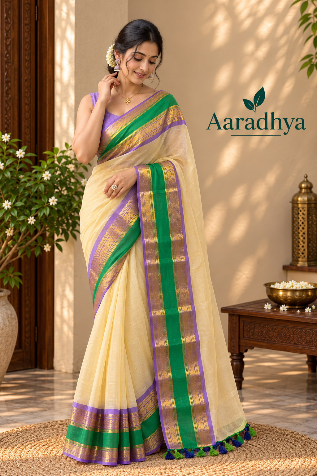 Kanchi Border Festive Saree | Mul Cotton Saree