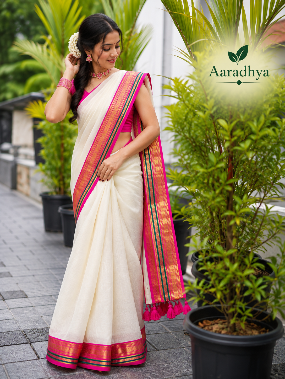 Kanchi Border Festive Saree | Mul Cotton Saree
