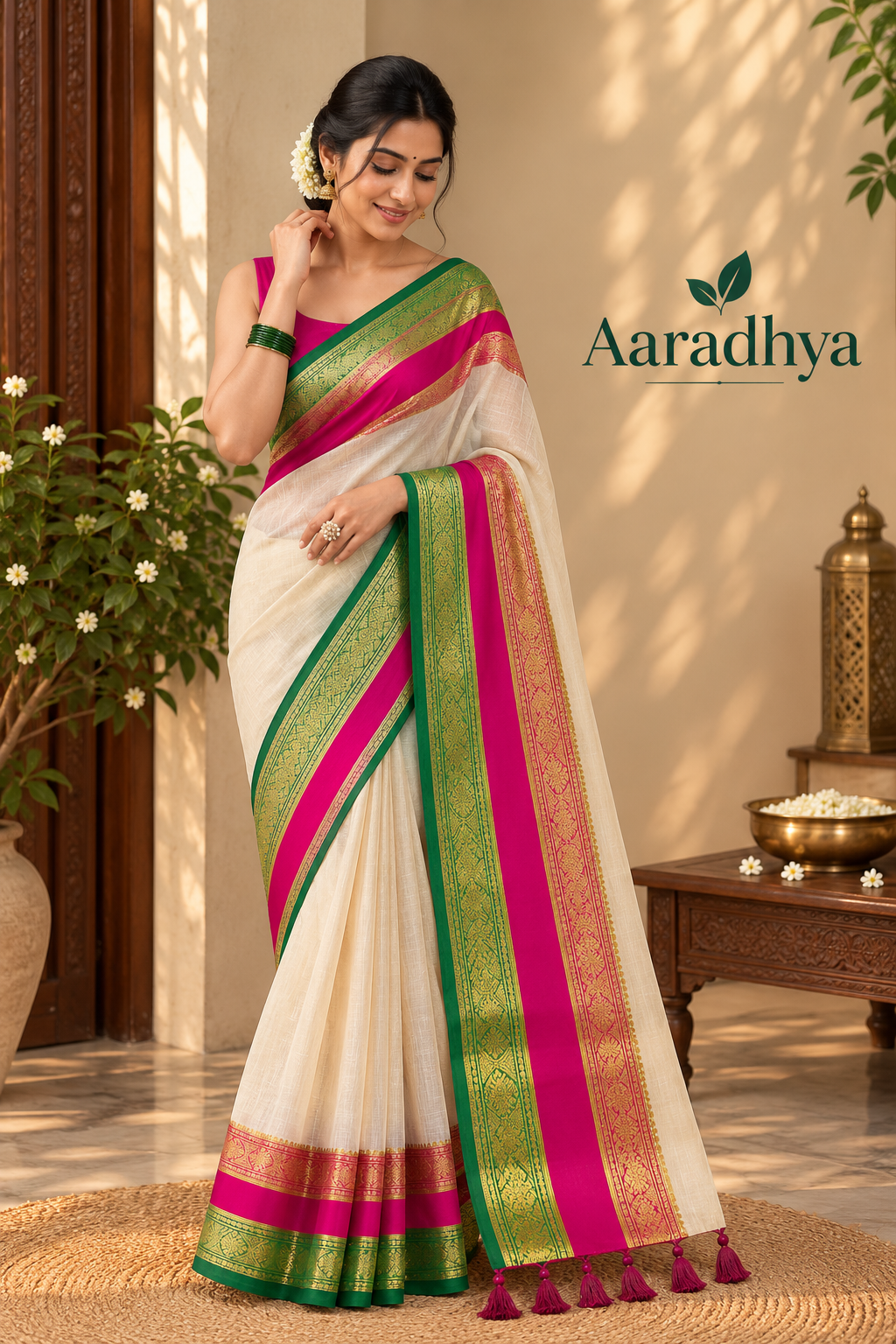 Kanchi Border Festive Saree | Mul Cotton Saree