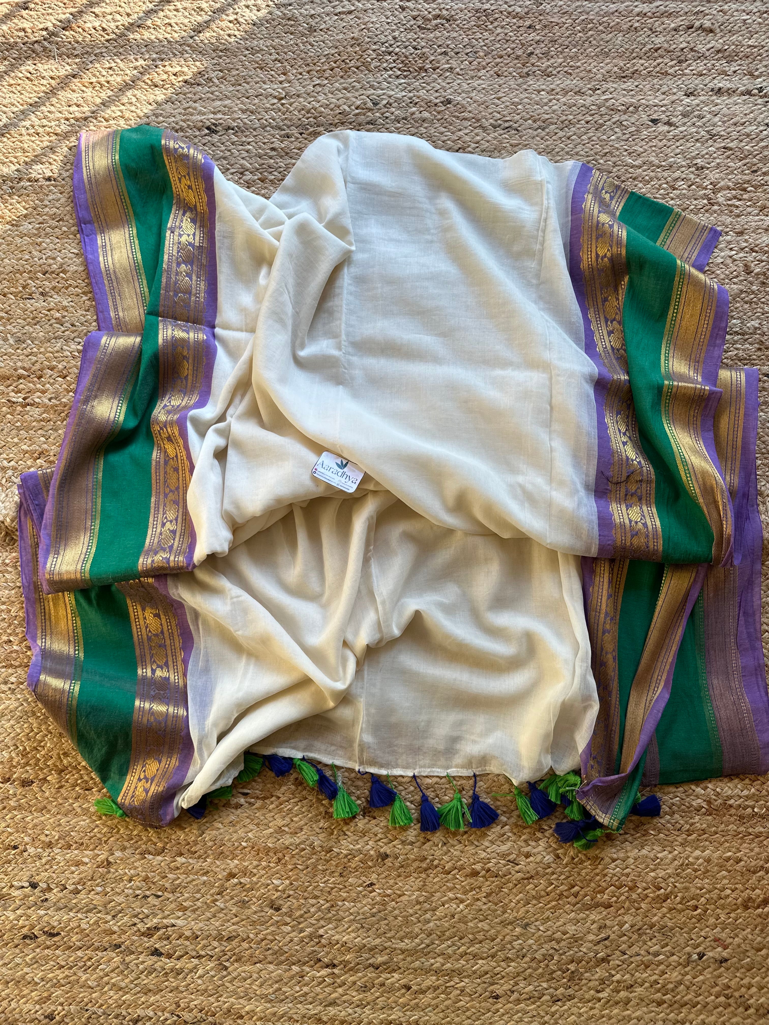 Kanchi Border Festive Saree | Mul Cotton Saree