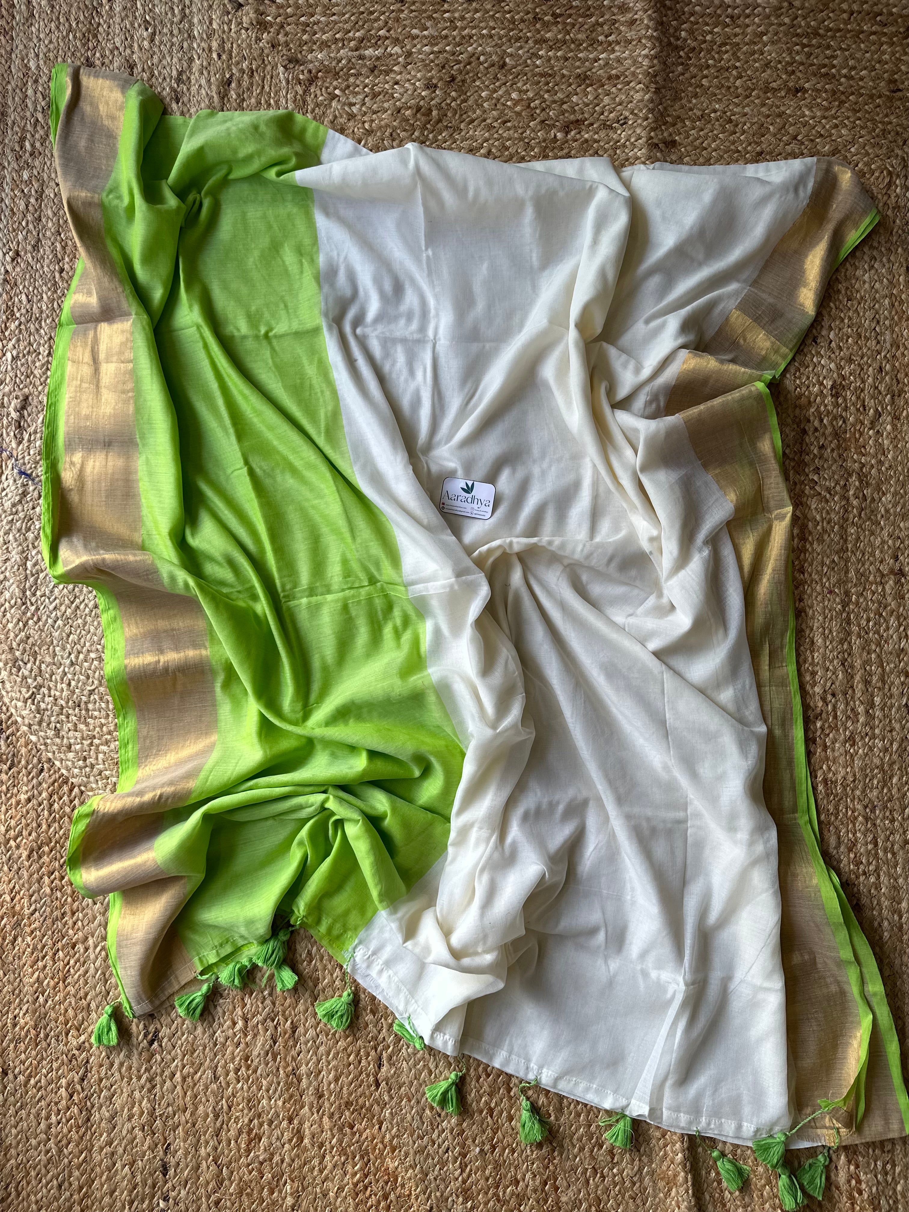 Half and half Pattern | Mul Cotton Saree
