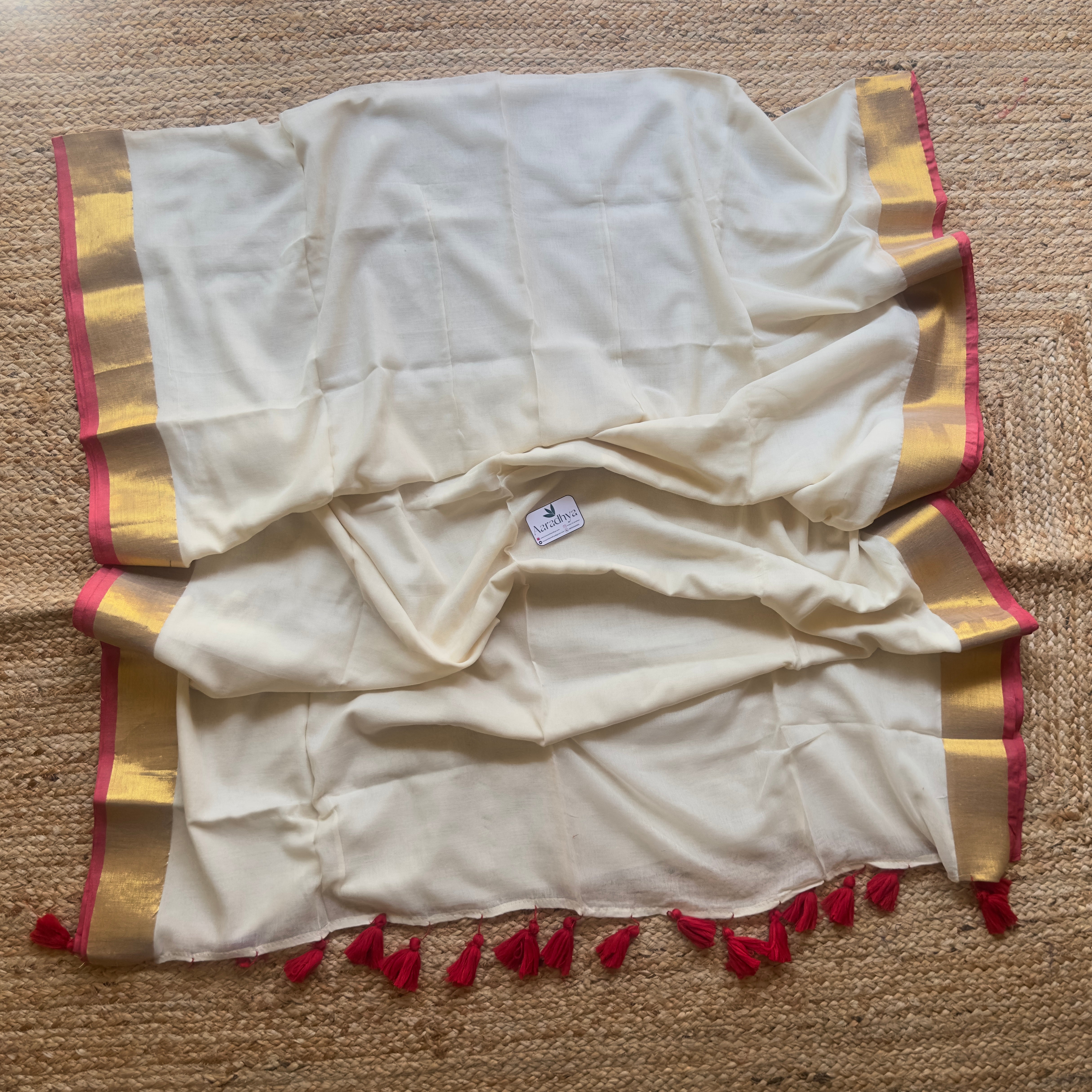 Kerala Kasavu saree | RED Border Mul Cotton Saree
