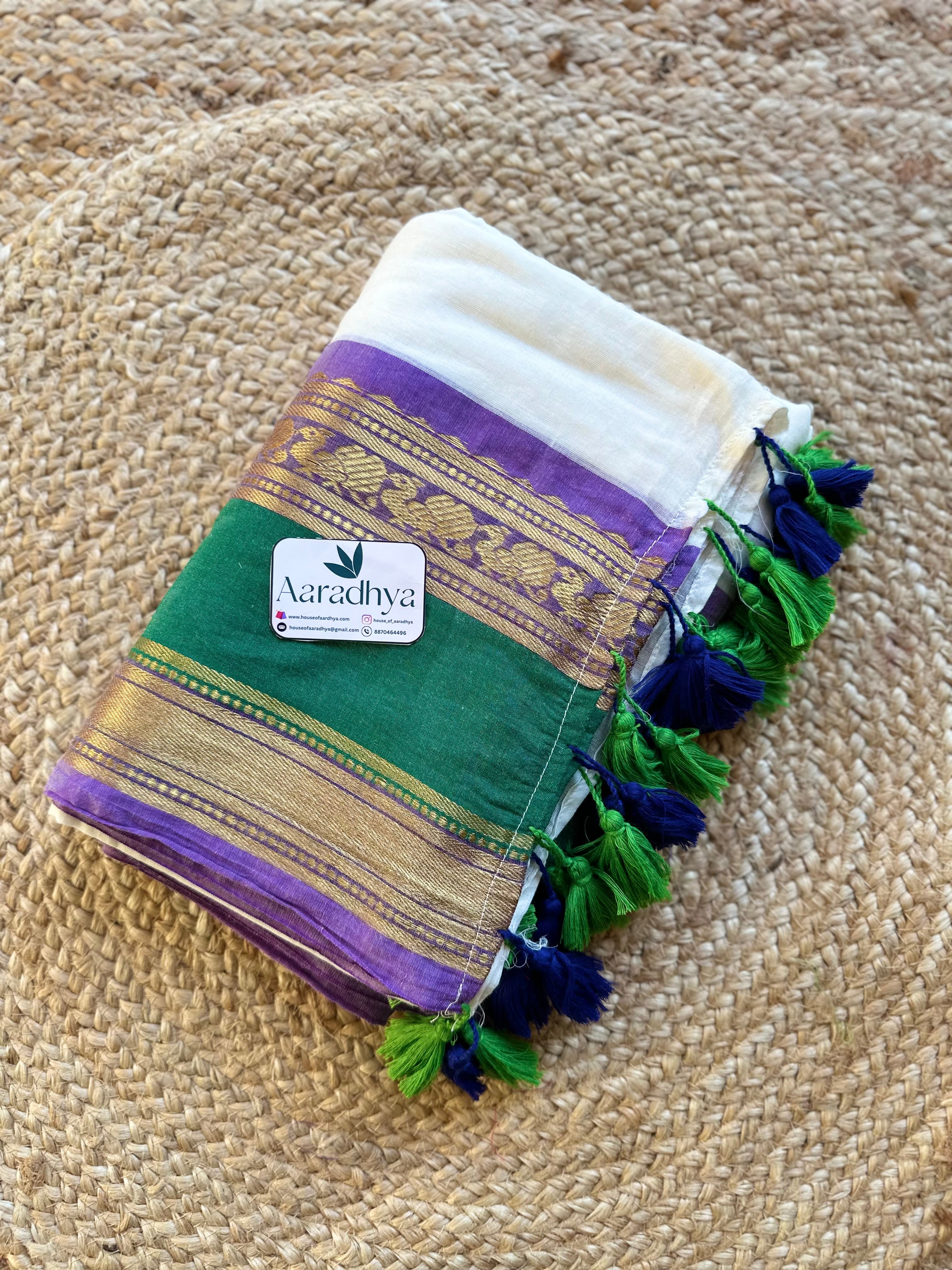 Kanchi Border Festive Saree | Mul Cotton Saree