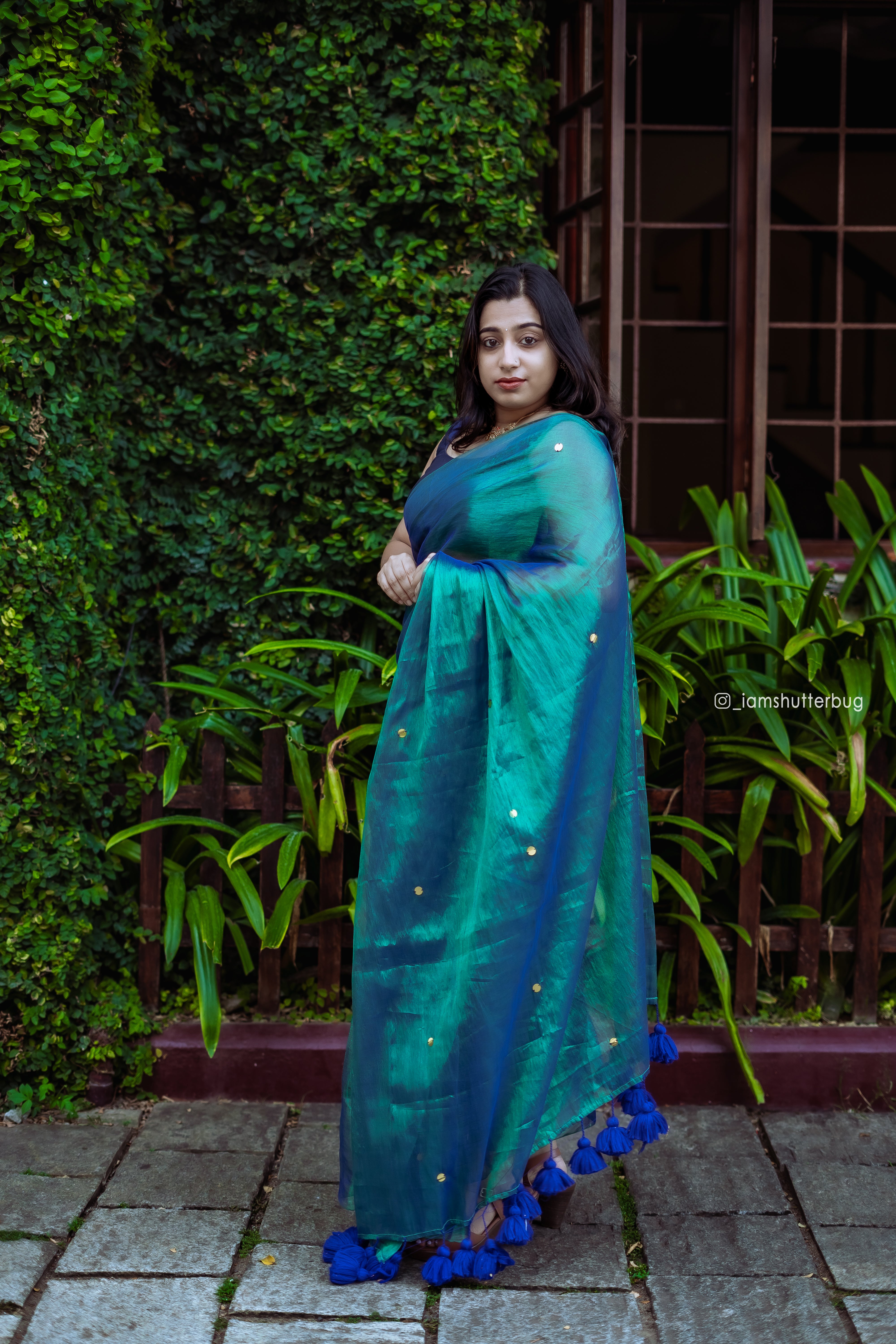 Peacock Tissue| Dual Tone Raga Tissue Saree