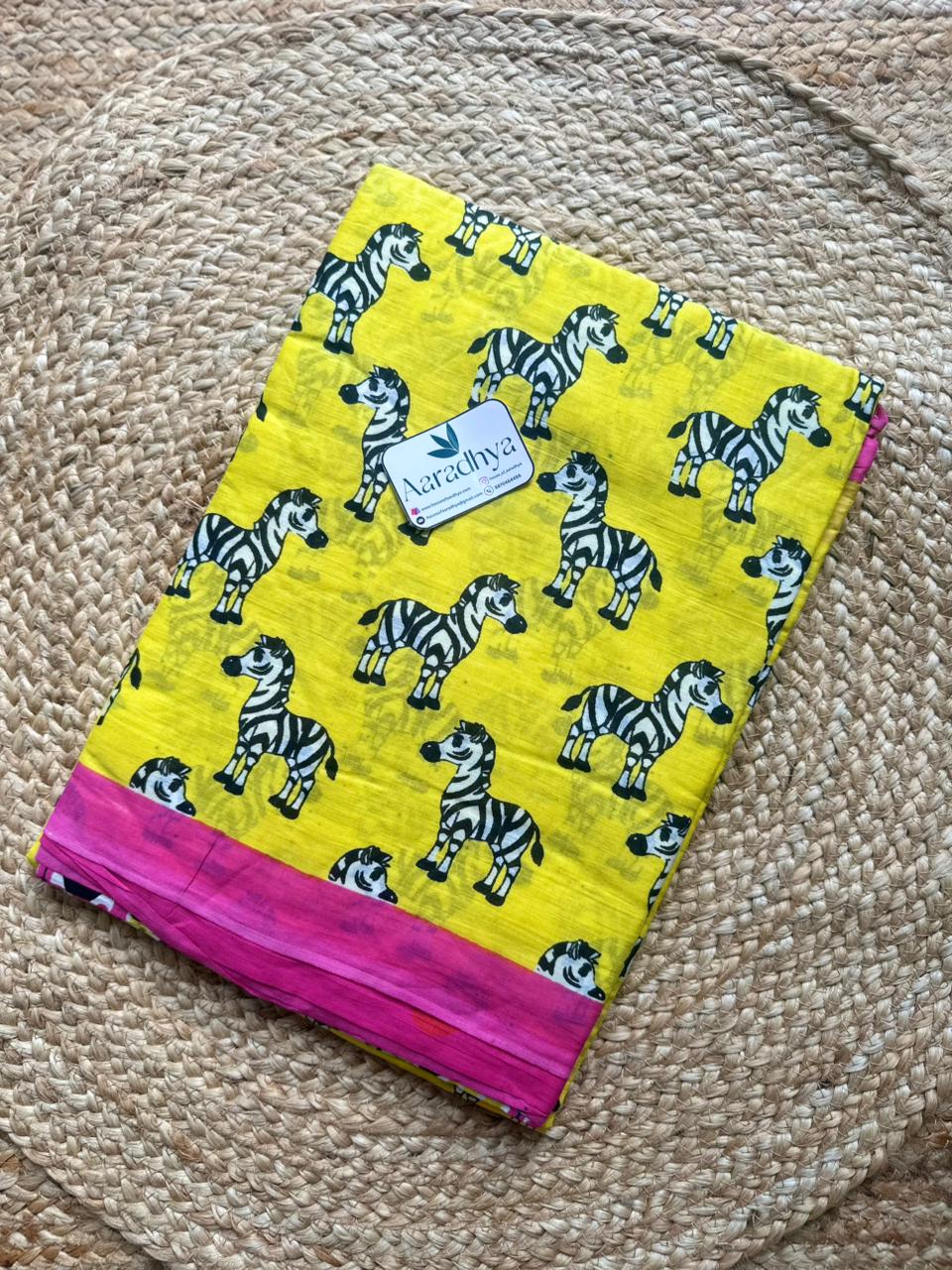 Quirky Print | Mul Mul Cotton Saree