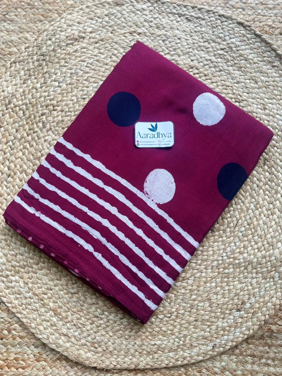 Hand Block Print | Mul Mul Cotton Saree