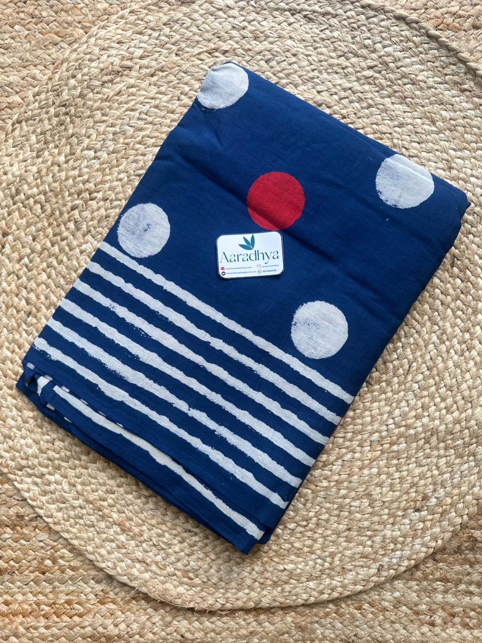 Hand Block Print | Mul Mul Cotton Saree