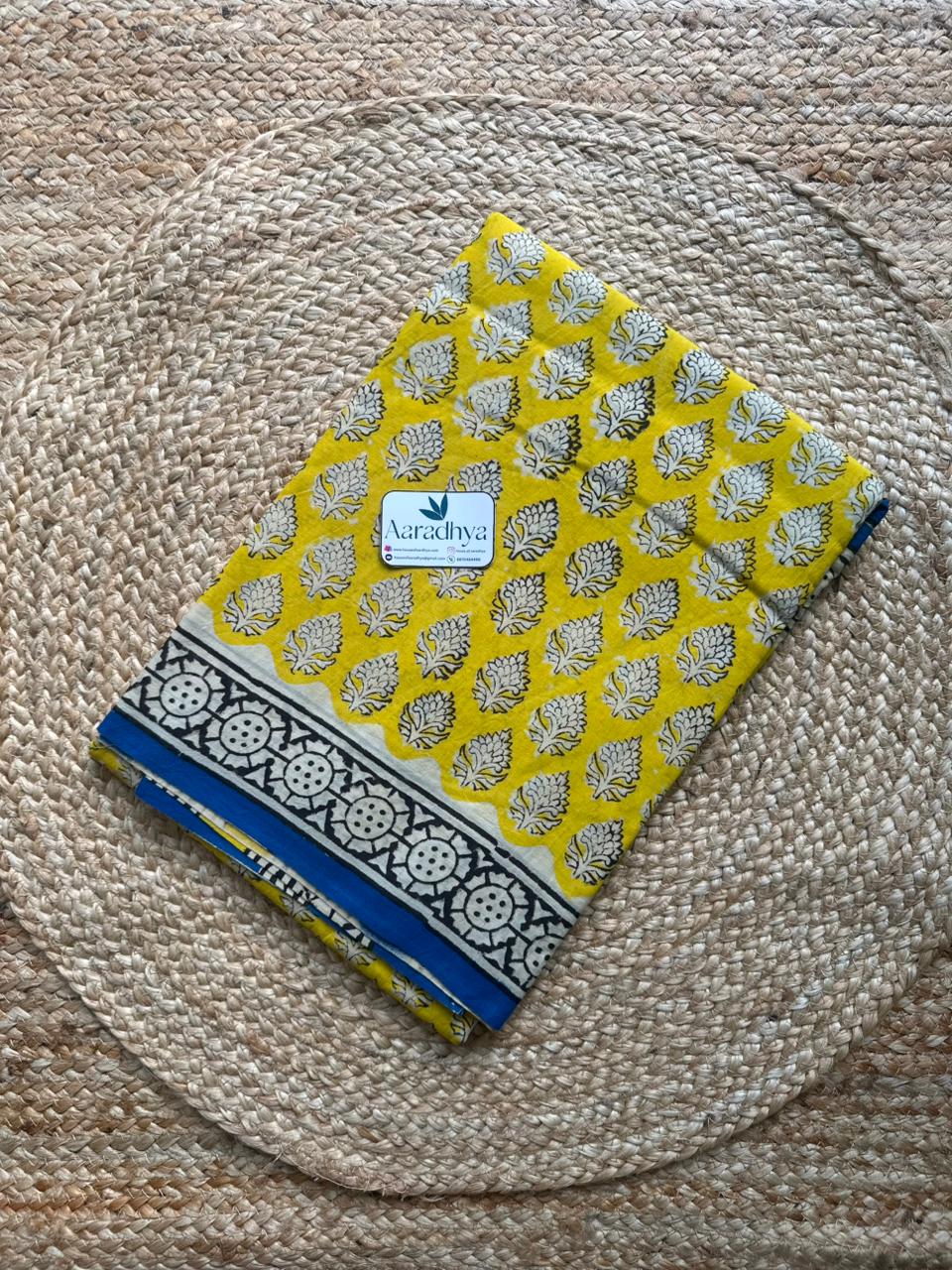 Hand Block Print | Mul Mul Cotton Saree