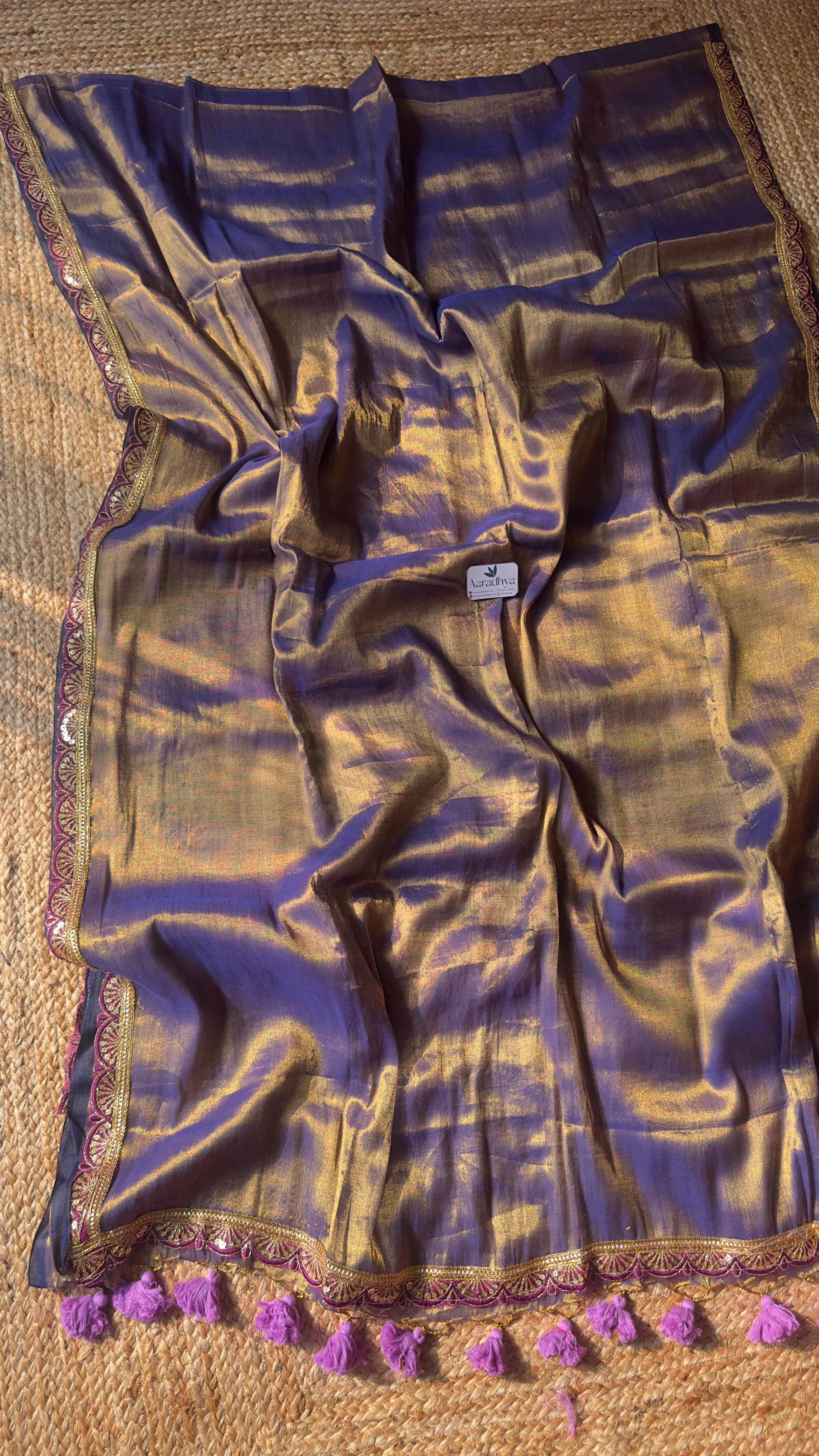 Lace Border Tissue| Blue Soft Tissue Saree