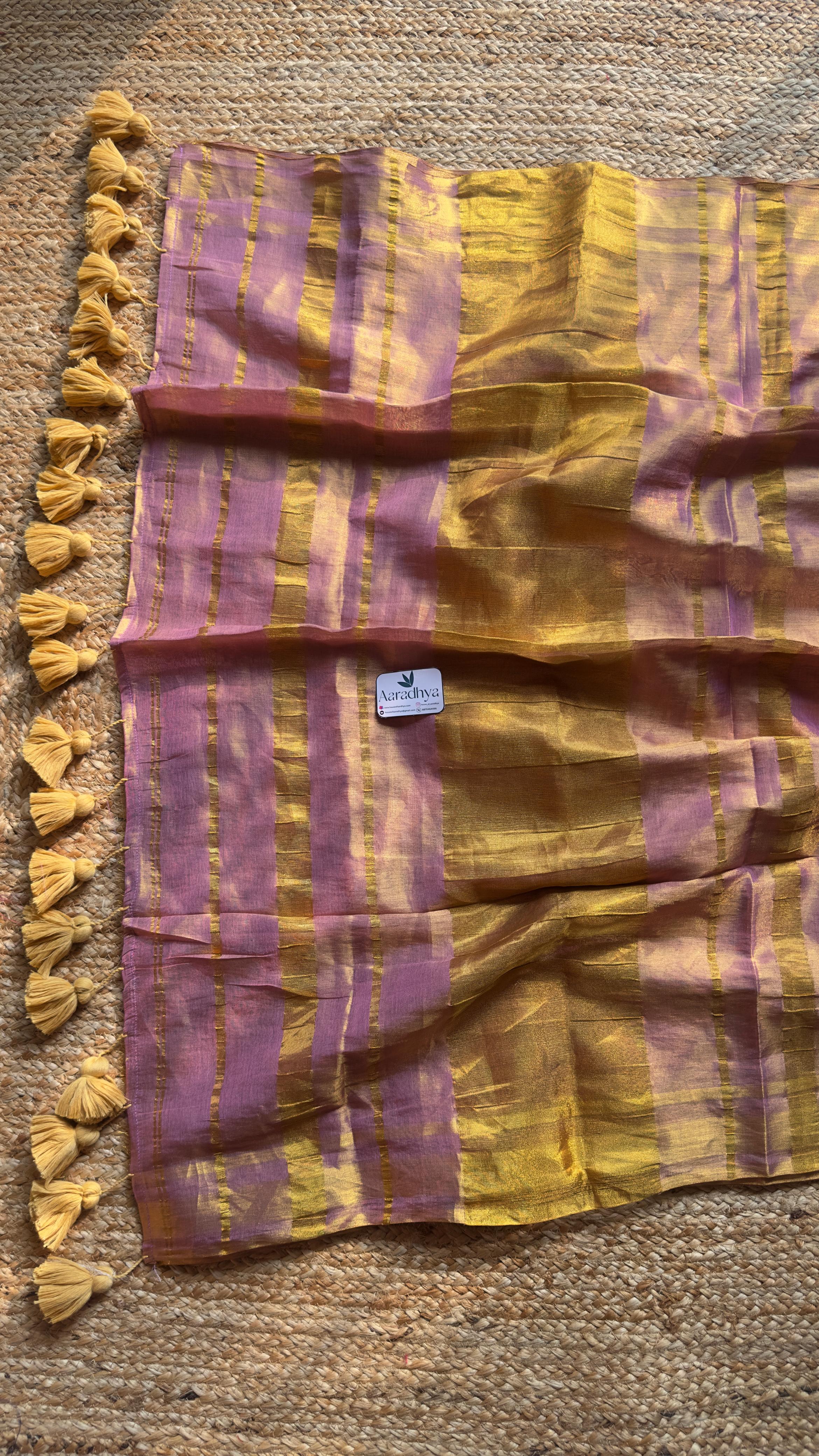 Raga Tissue | Lavender Onam Tissue Saree