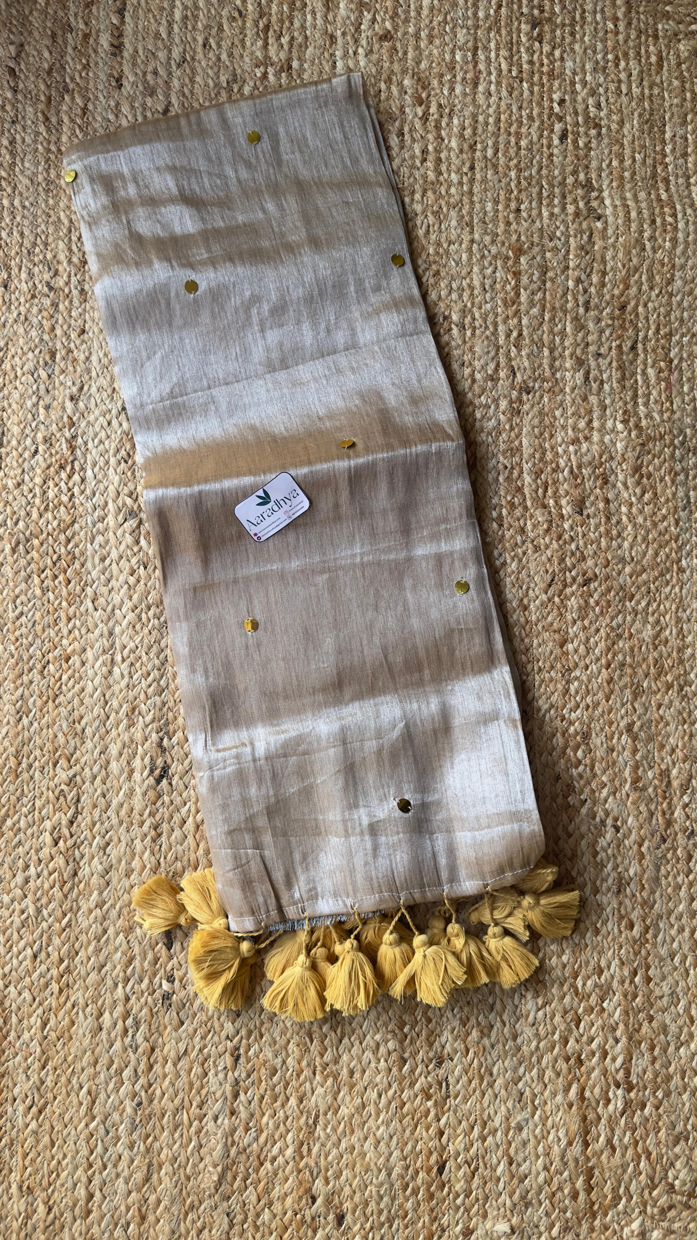 Mul Tissue with Sequins work| Ivory Saree