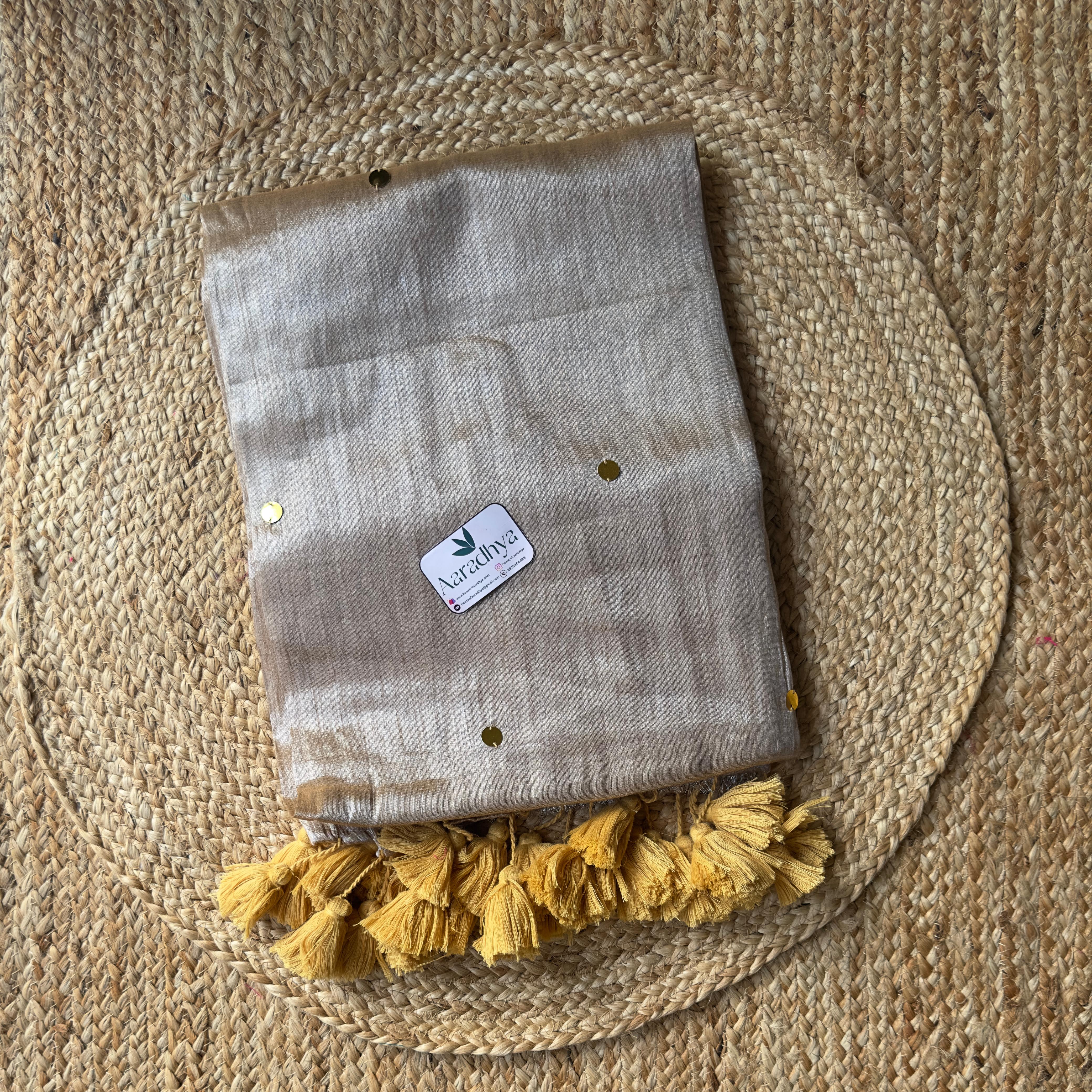 Mul Tissue with Sequins work| Ivory Saree