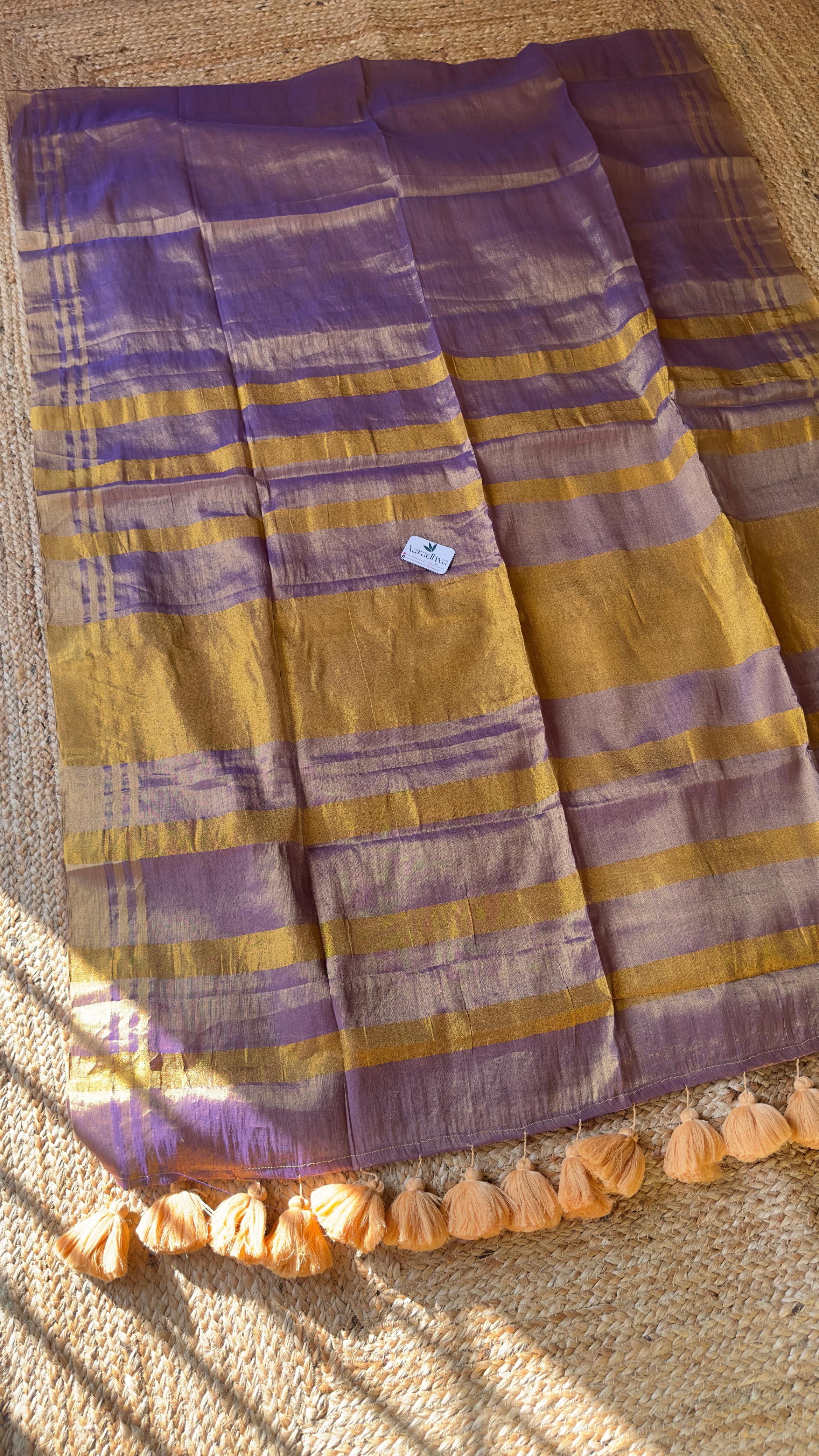 Mul Raga Tissue | Purple Onam Tissue Saree