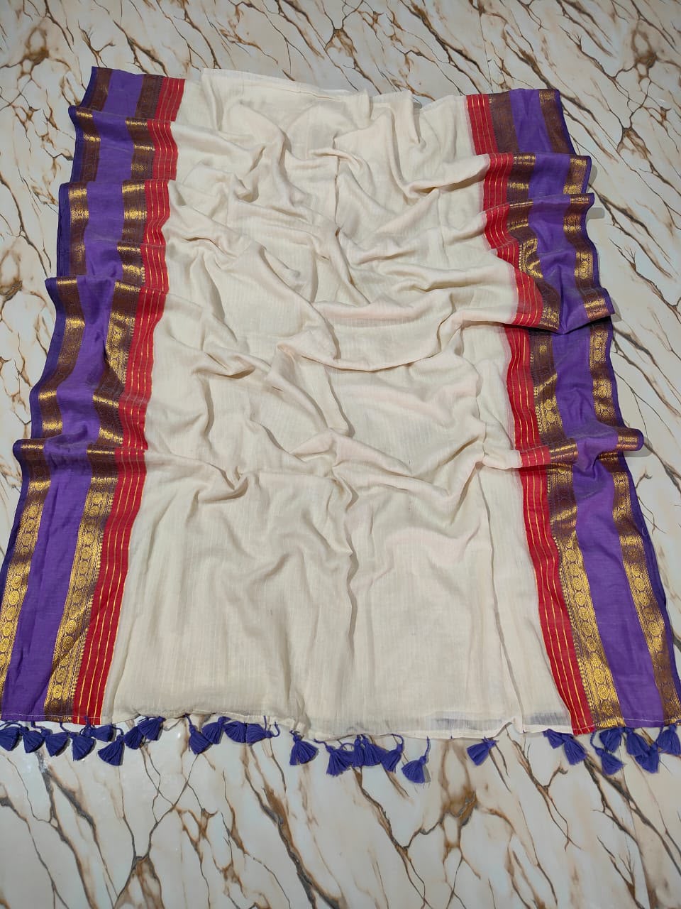 Kanchi Border Festive Saree | Mul Cotton Saree