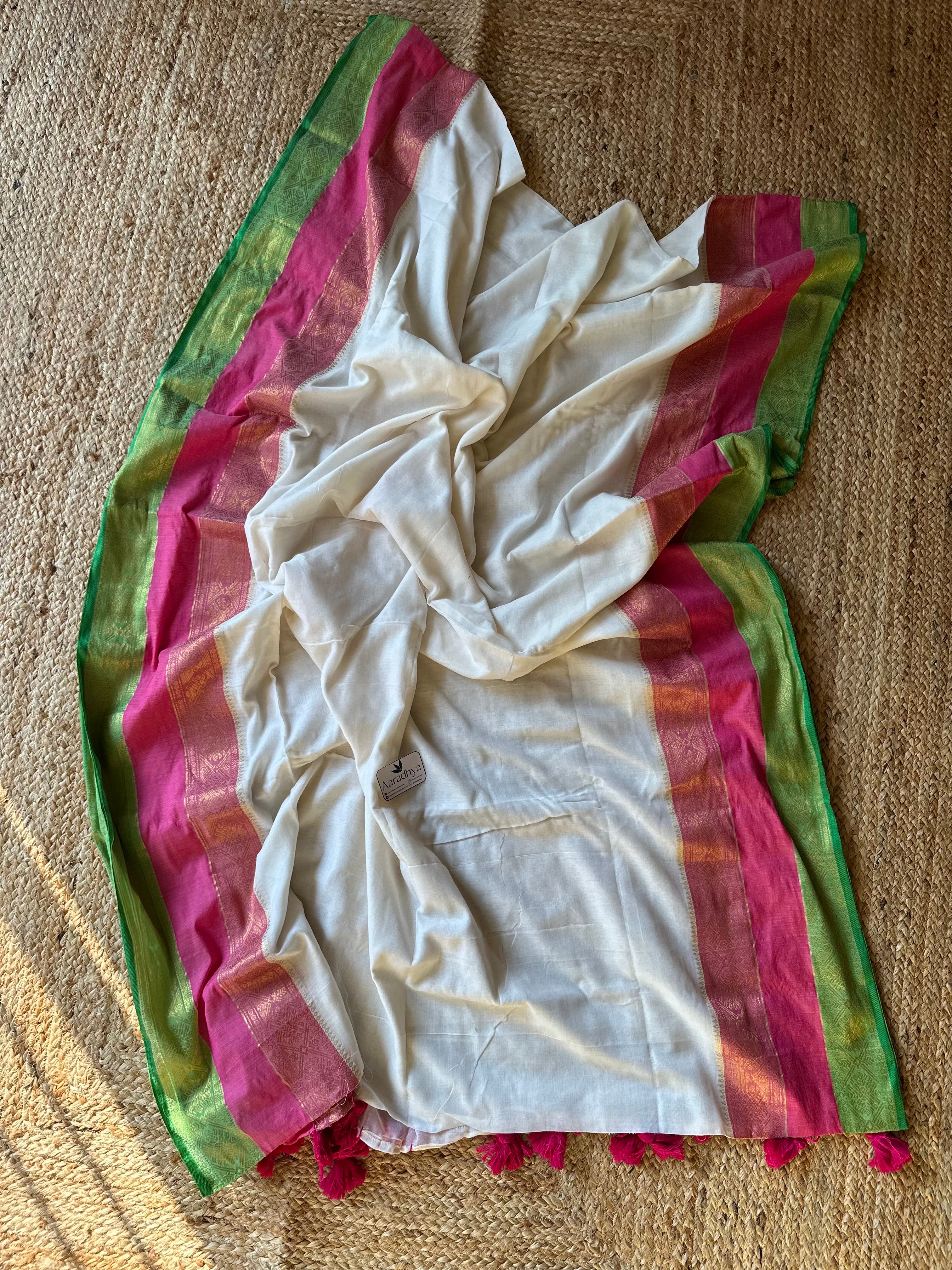 Kanchi Border Festive Saree | Mul Cotton Saree
