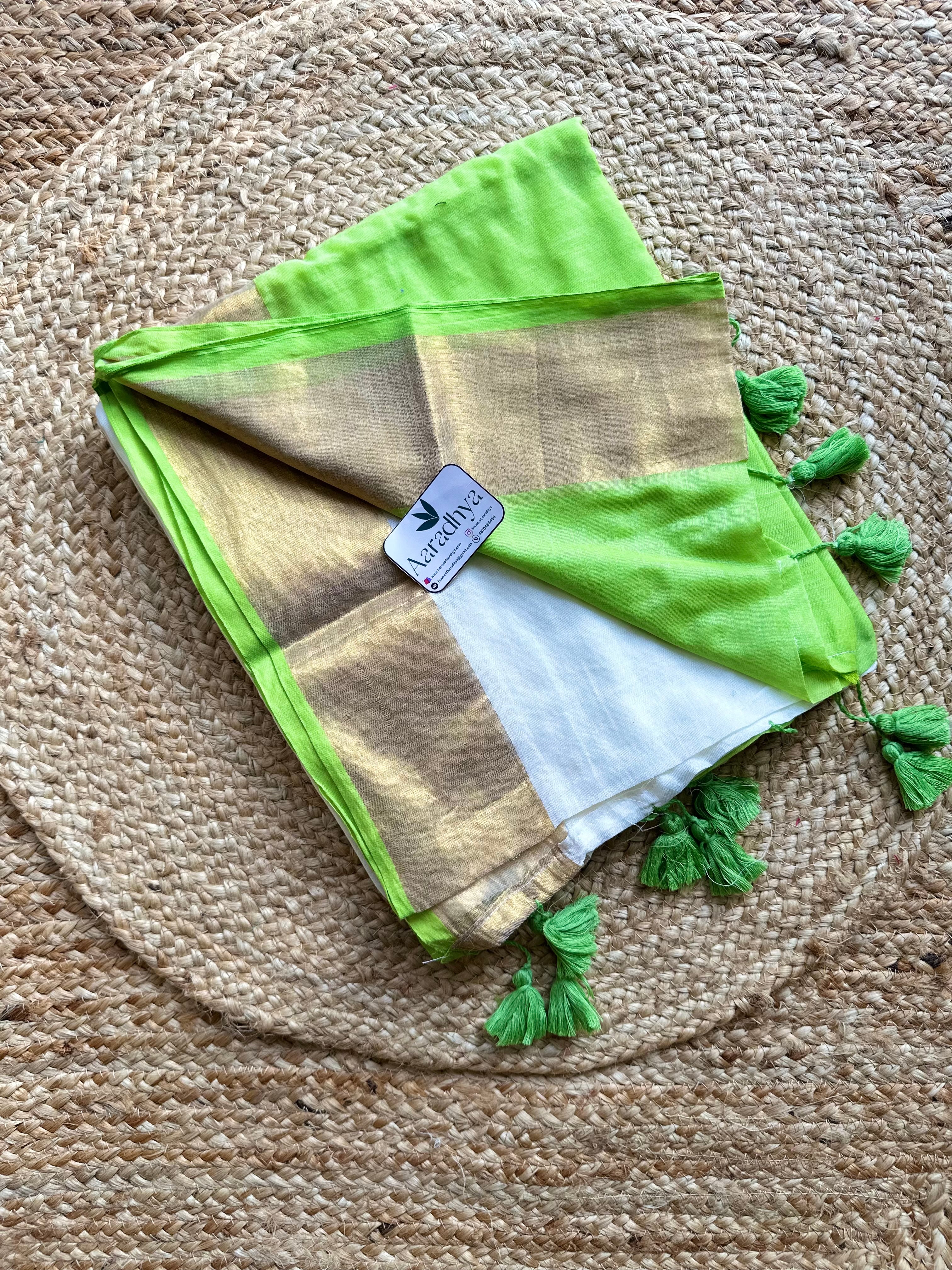 Half and half Pattern | Mul Cotton Saree