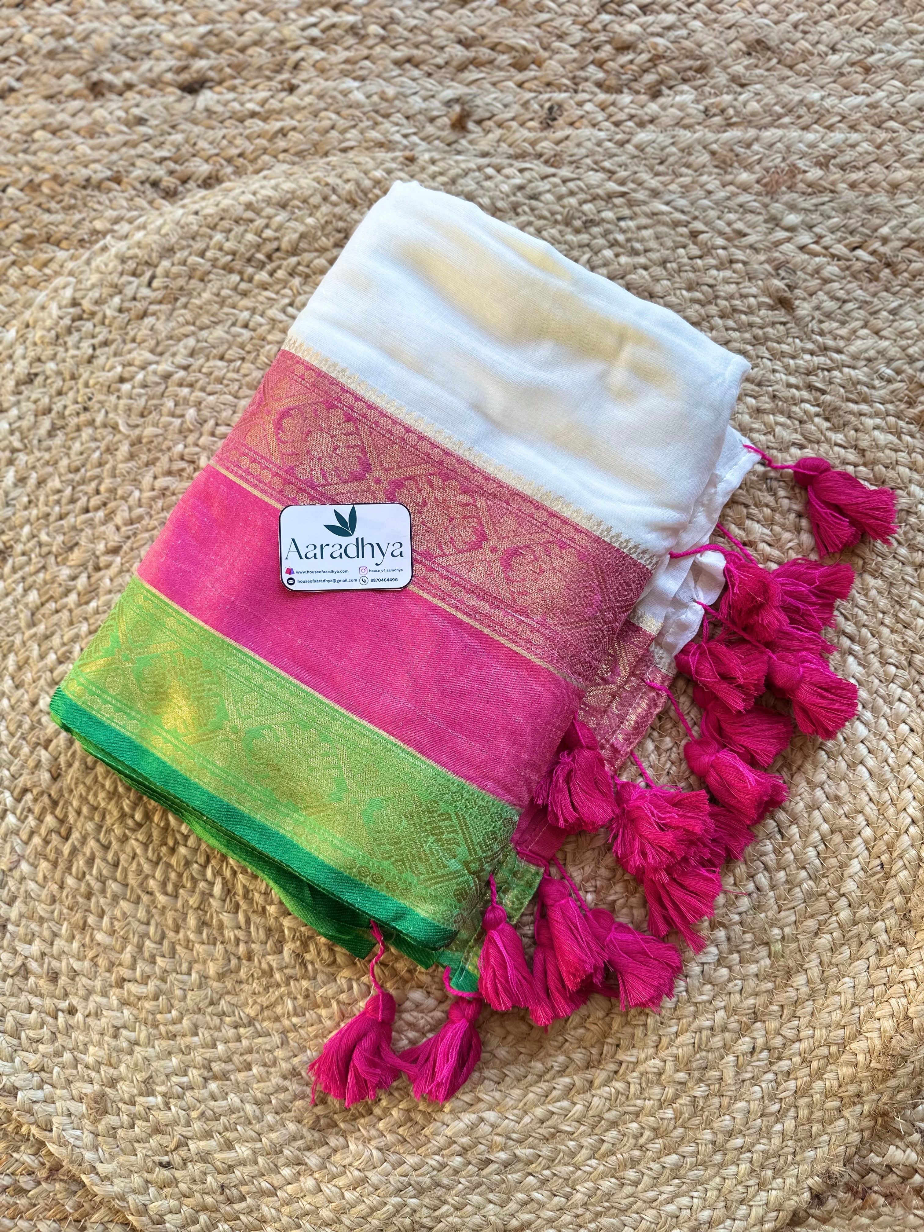 Kanchi Border Festive Saree | Mul Cotton Saree