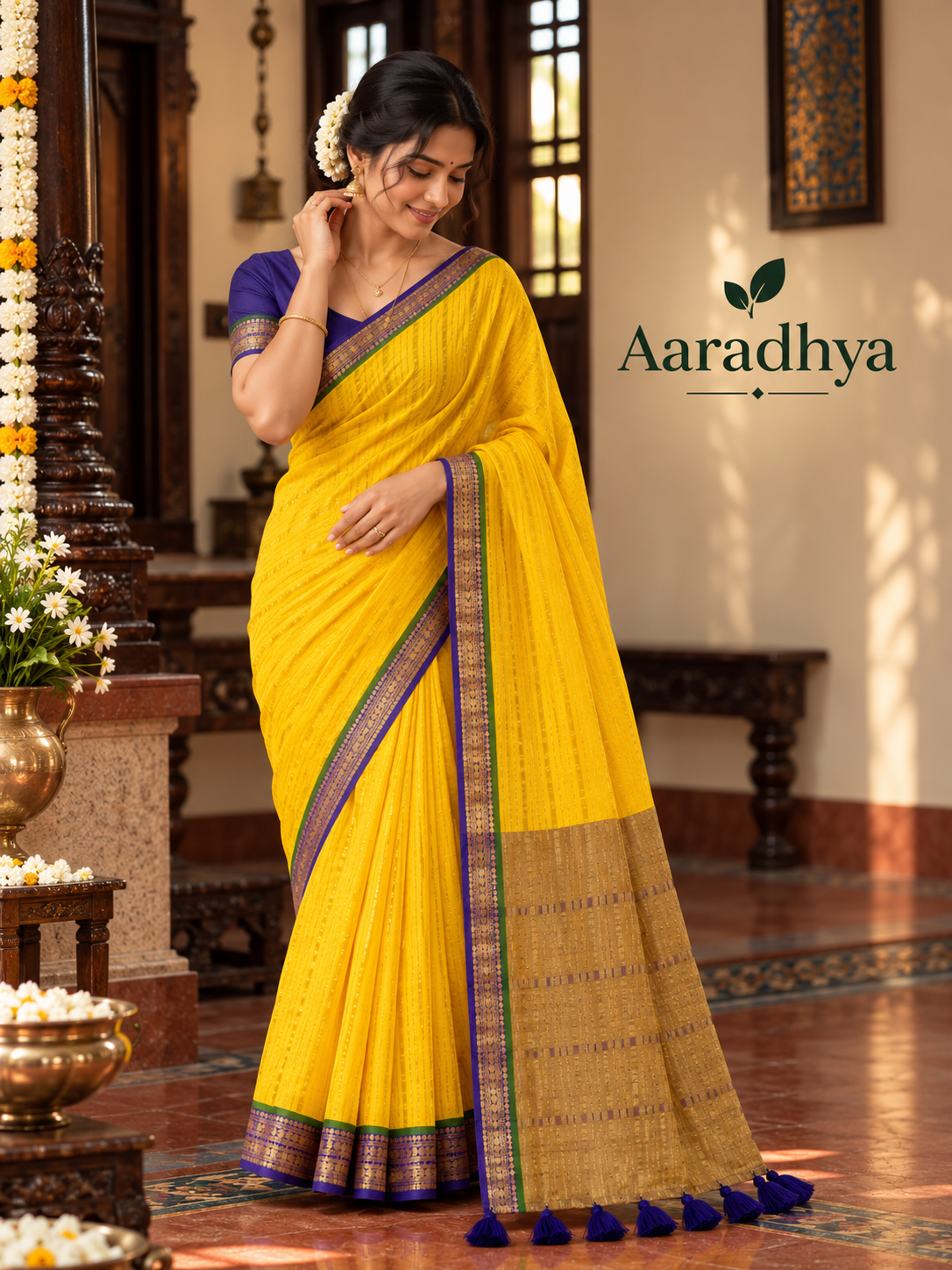 Kanchi Border Festive Saree | Mul Cotton Saree
