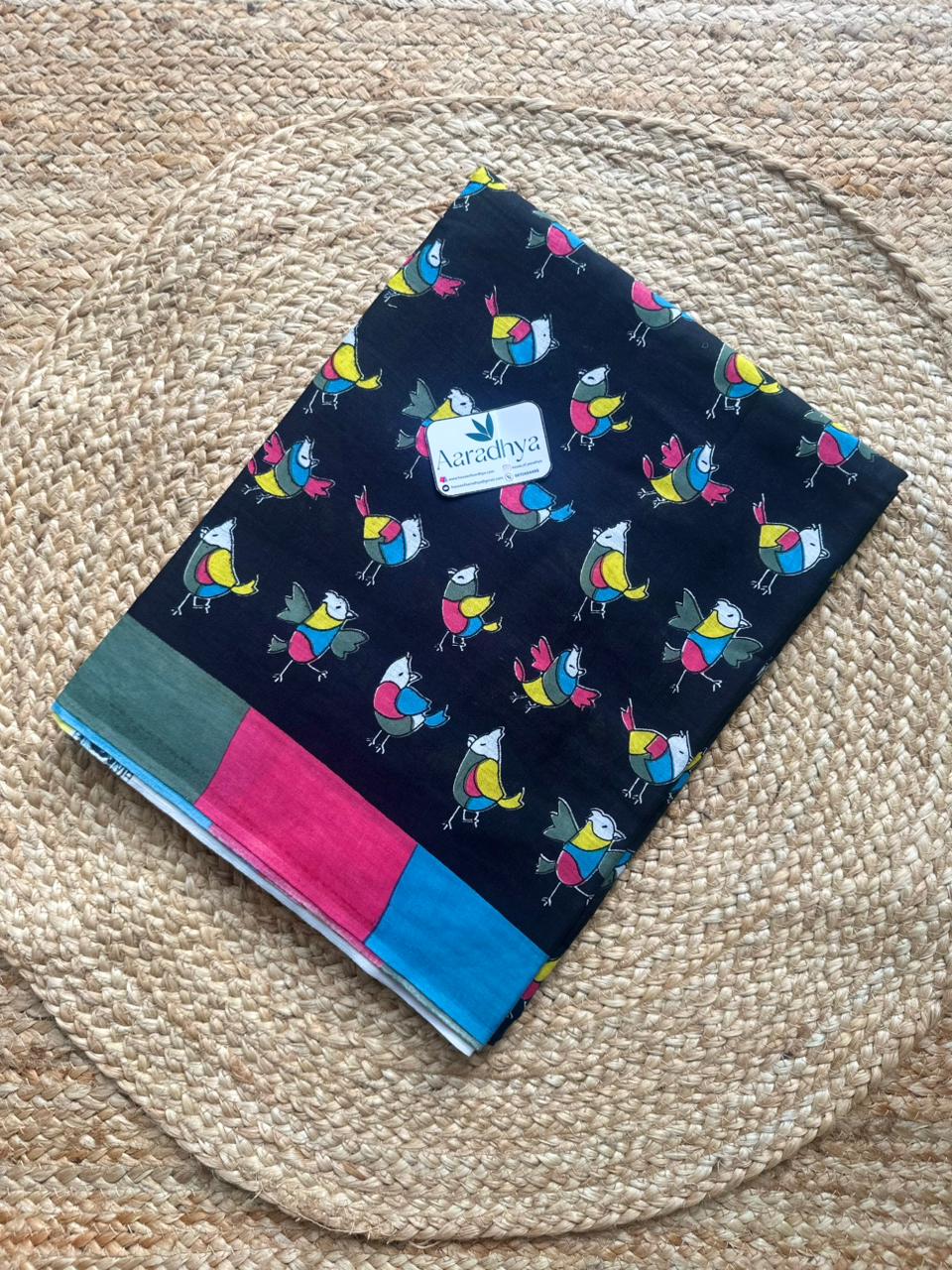 Quirky Print | Mul Mul Cotton Saree