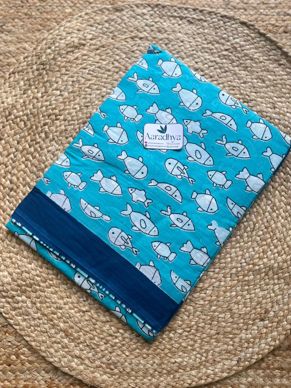 Quirky Print | Mul Mul Cotton Saree