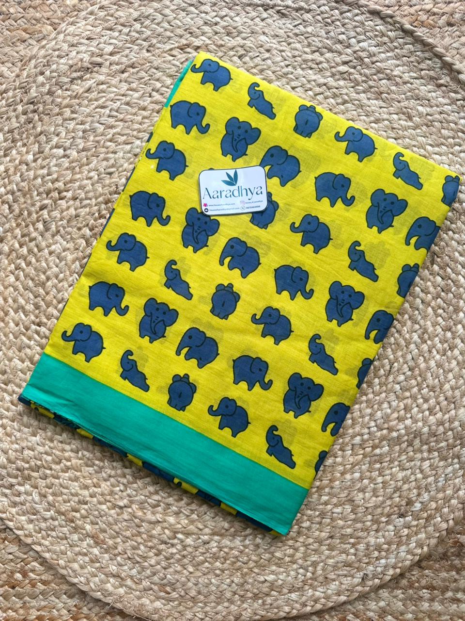 Quirky Print | Mul Mul Cotton Saree