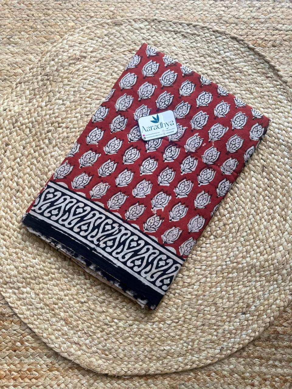 Hand Block Print | Mul Mul Cotton Saree