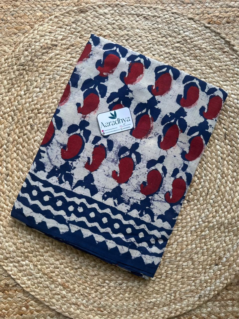 Hand Block Print | Mul Mul Cotton Saree