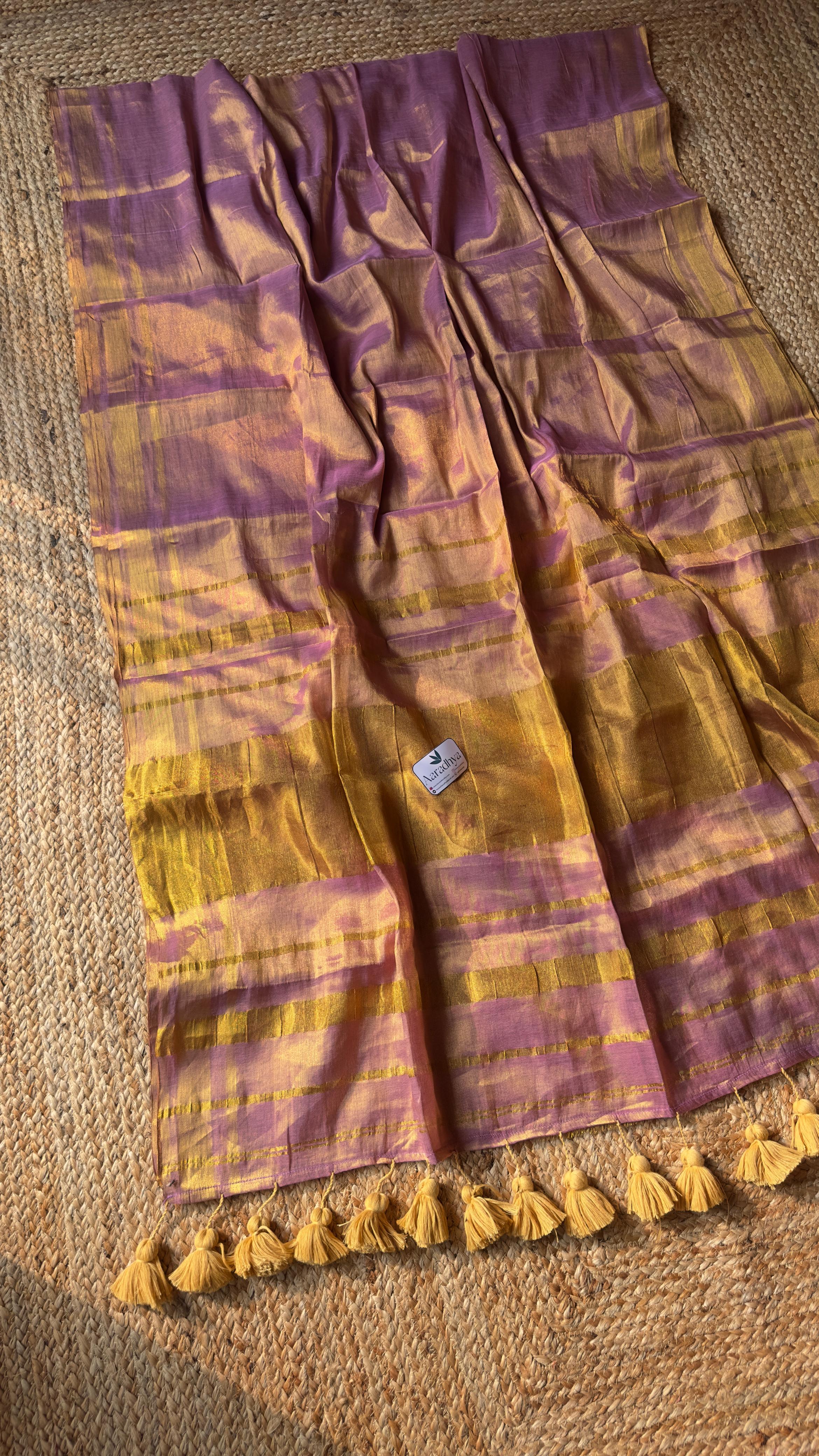 Raga Tissue |  Lavender Onam Tissue Saree