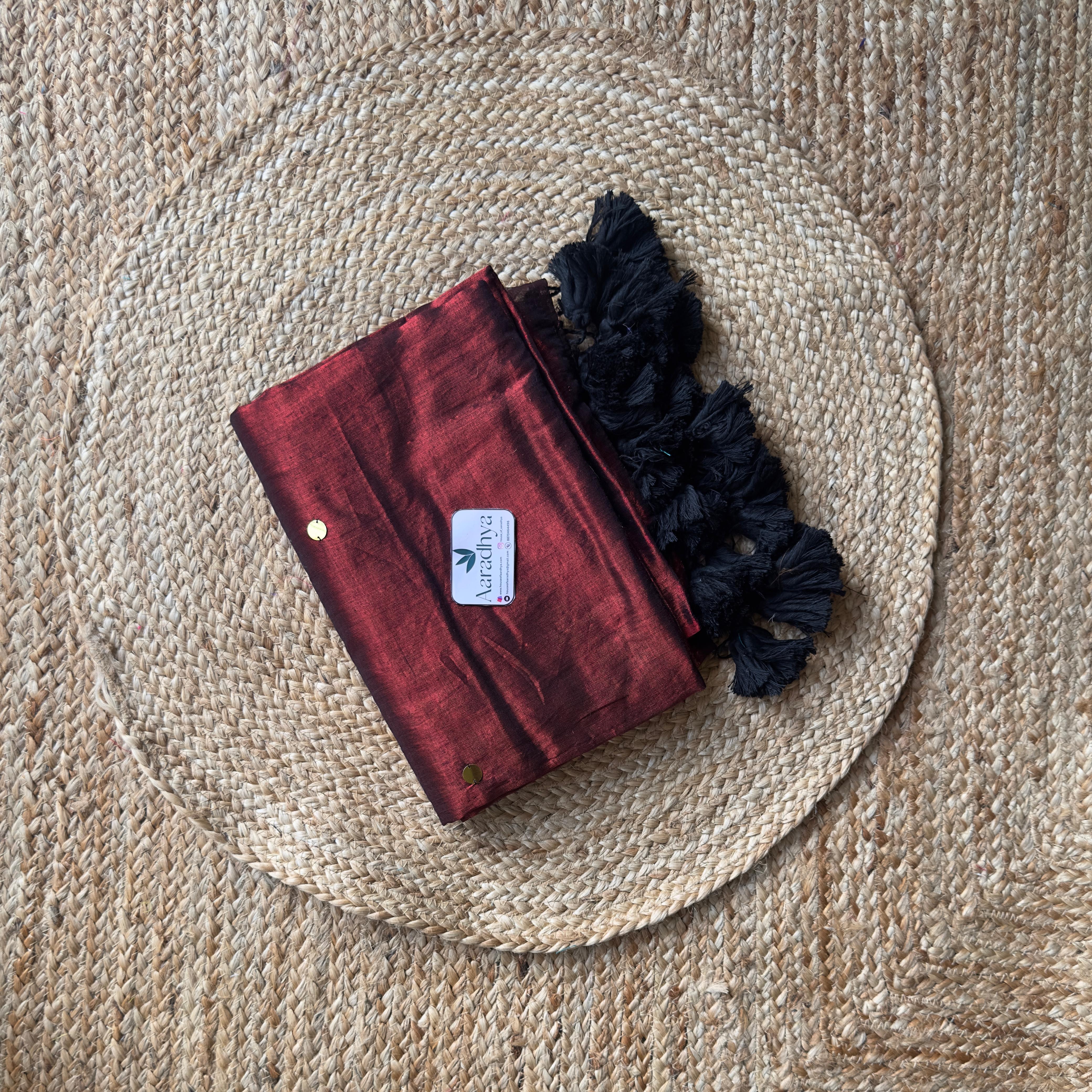 Mul Tissue with Sequins work| Maroon Saree