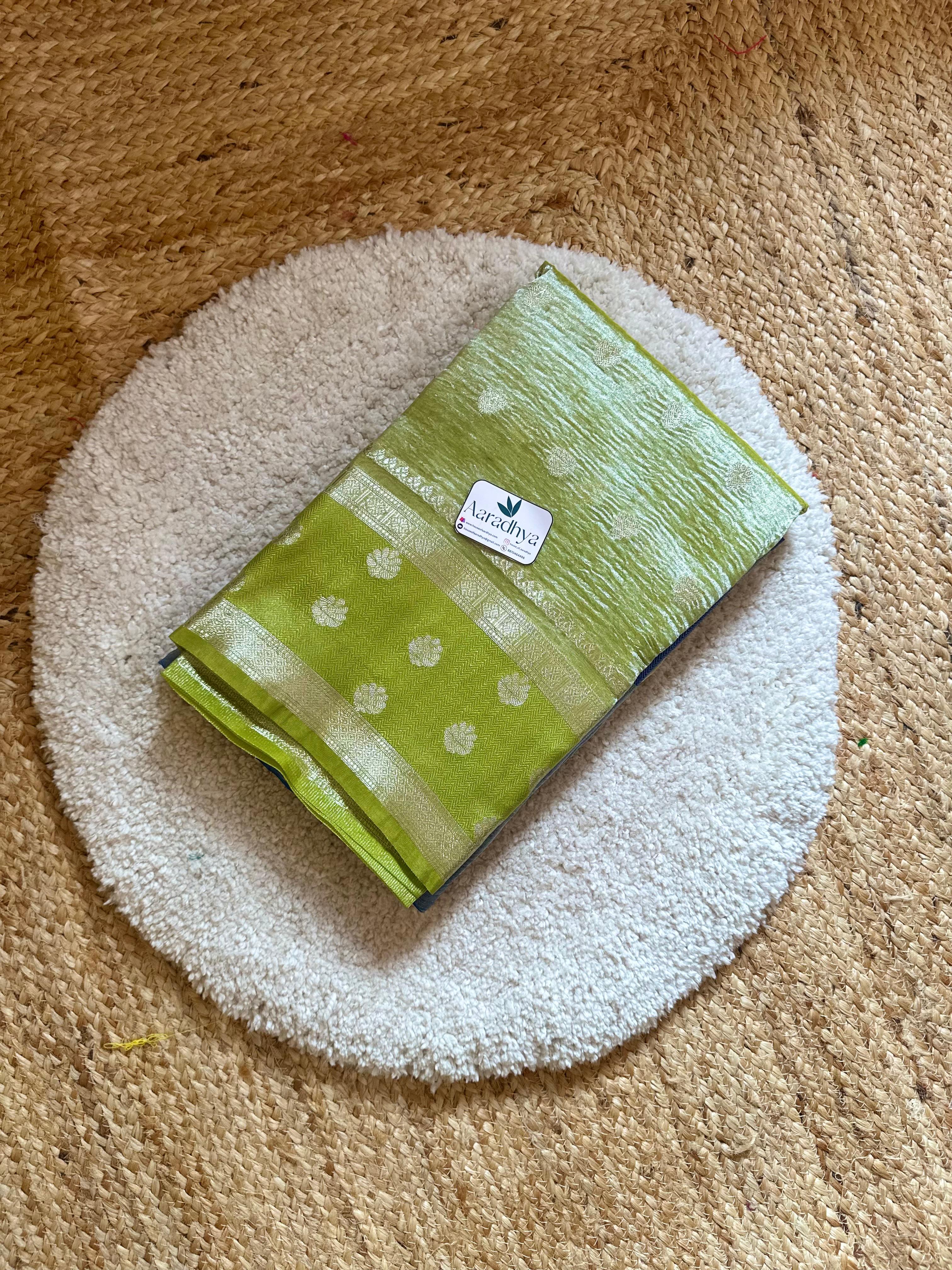Half and Half Crushed Tissue Saree