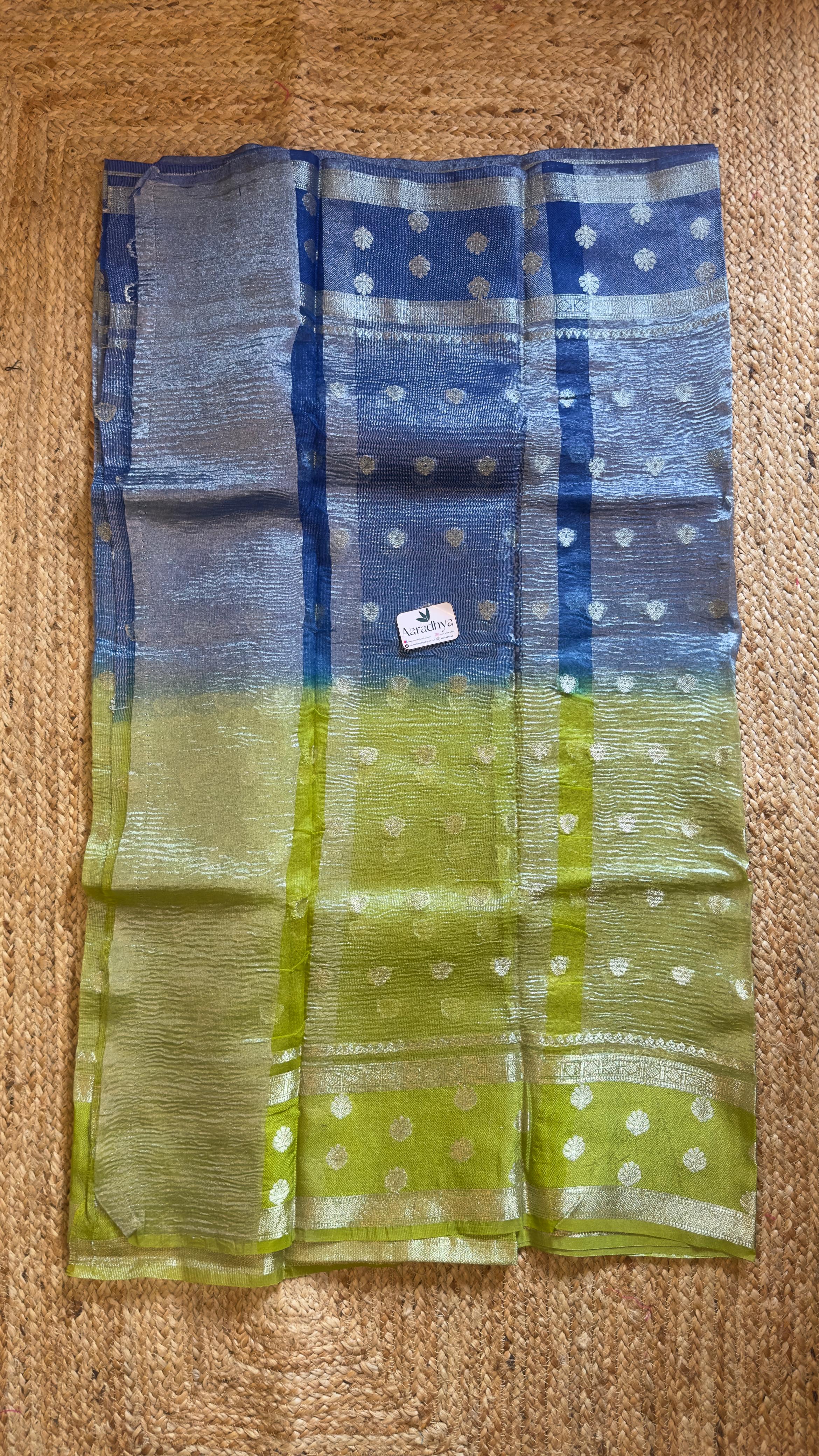 Half and Half Crushed Tissue Saree