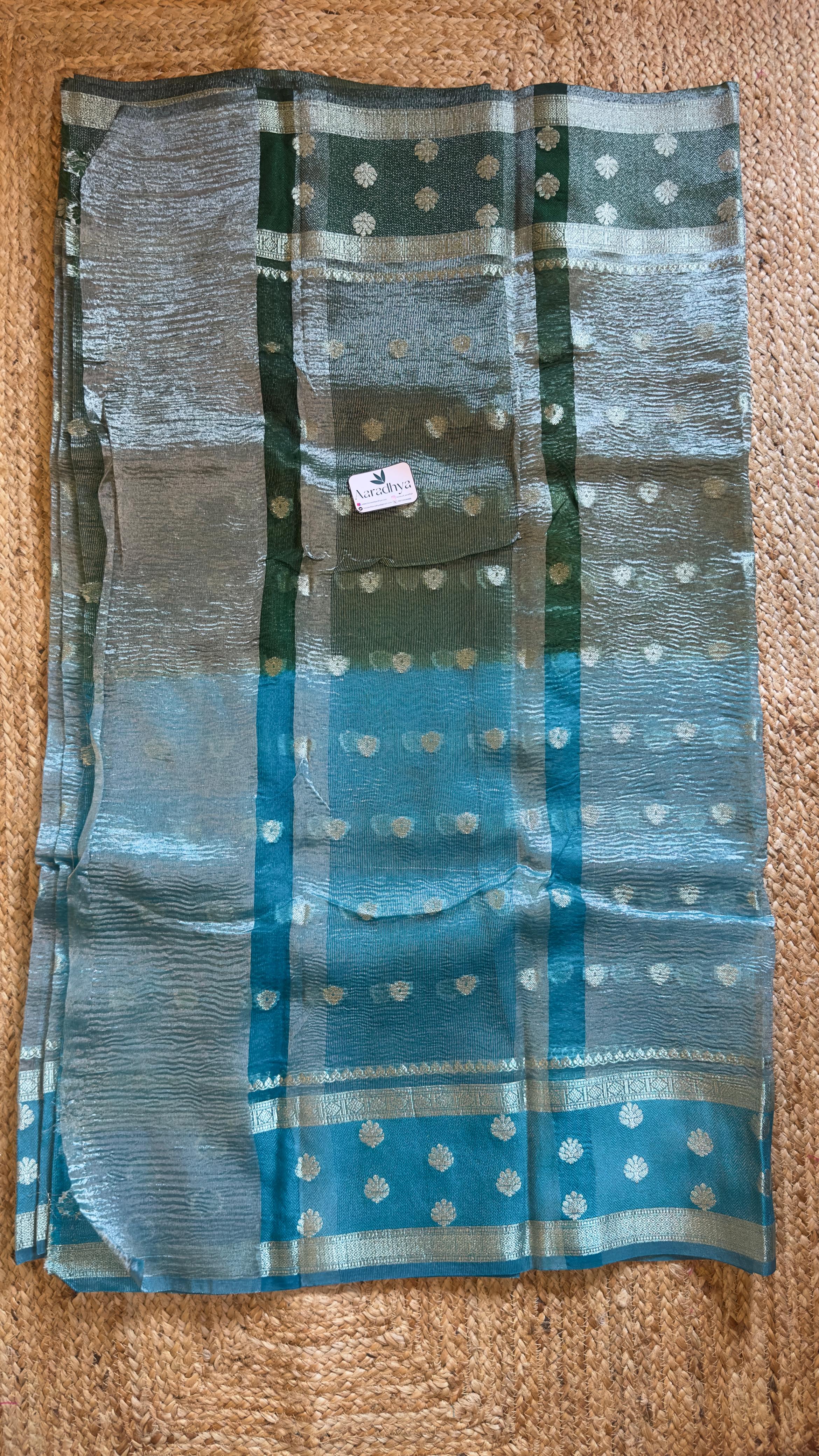 Half and Half Crushed Tissue Saree